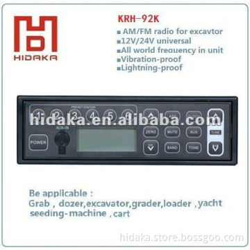 Russia band 24 volt cheap Car radio am fm for excavator